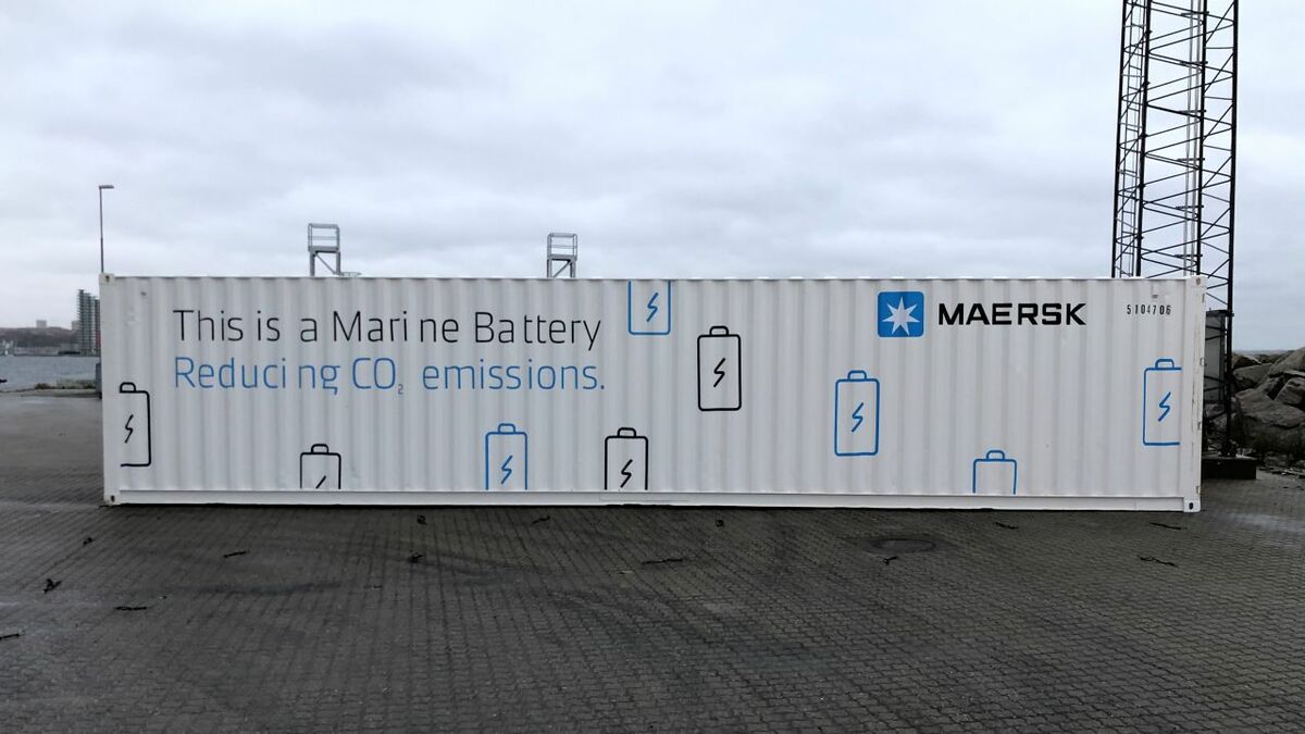 Maersk’s battery system is housed in two 40-ft containers, with one housing most of the equipment