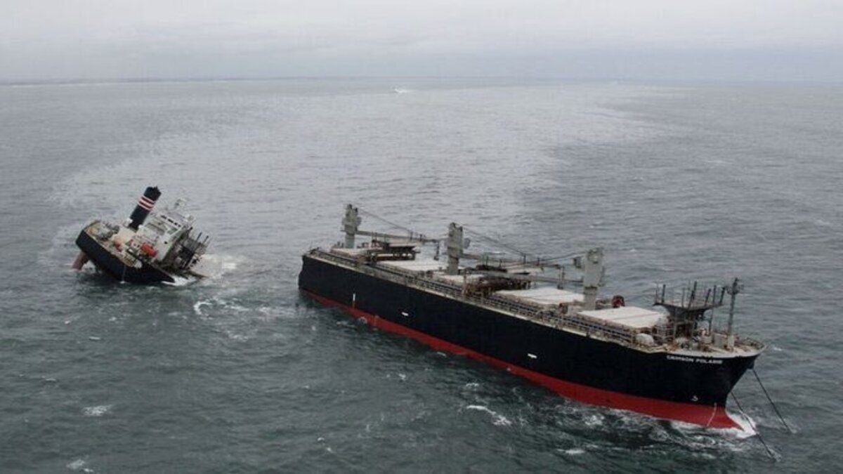 Oil spill confirmed from bulker grounding in northeast Japan