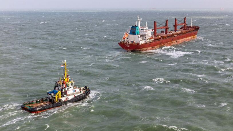 Salvors assist drifting ship after it damages Dutch windfarm
