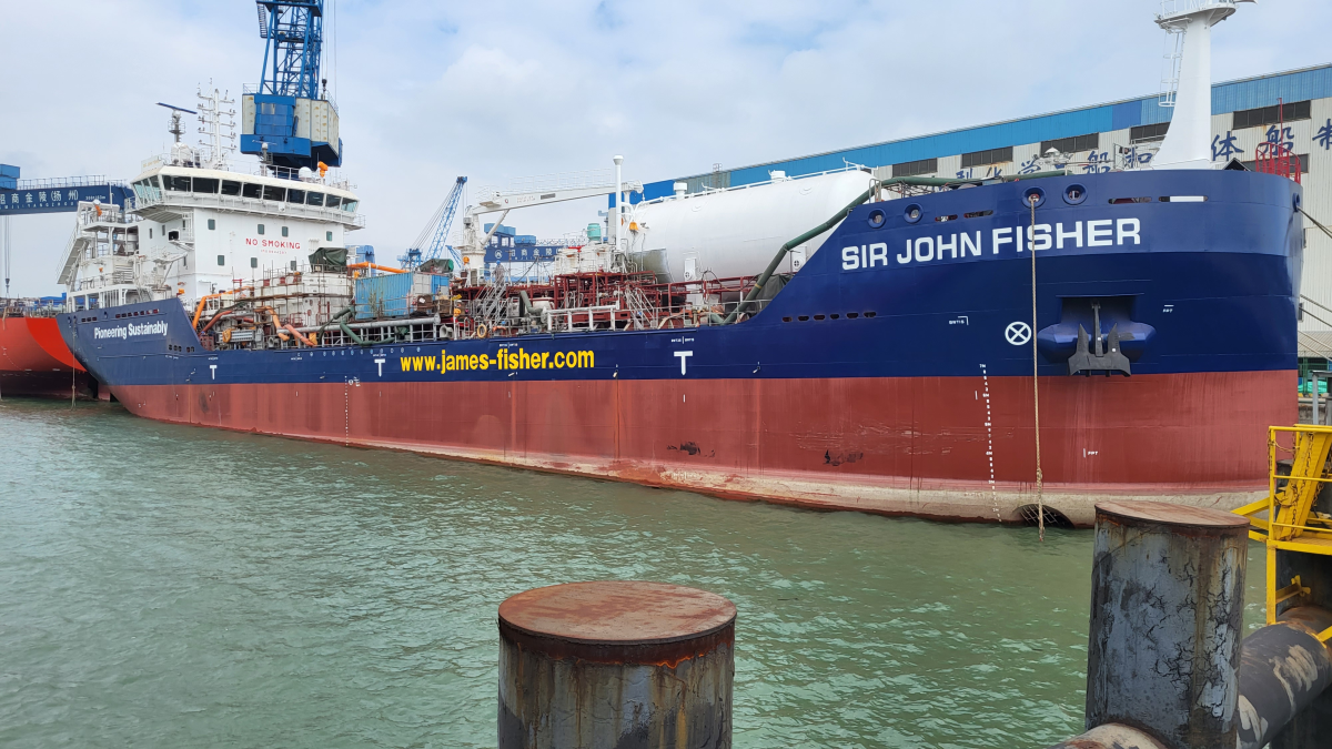 Sir John Fisher was launched at CMJL shipyard in Yangzhou, China (source: James Fisher Tankships)