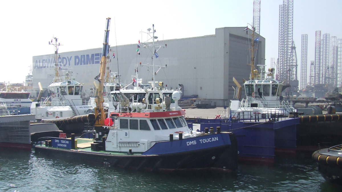 Albwardy Damen Shipyard builds tugs and support vessels in Sharjah, UAE (source: Riviera Maritime Media)