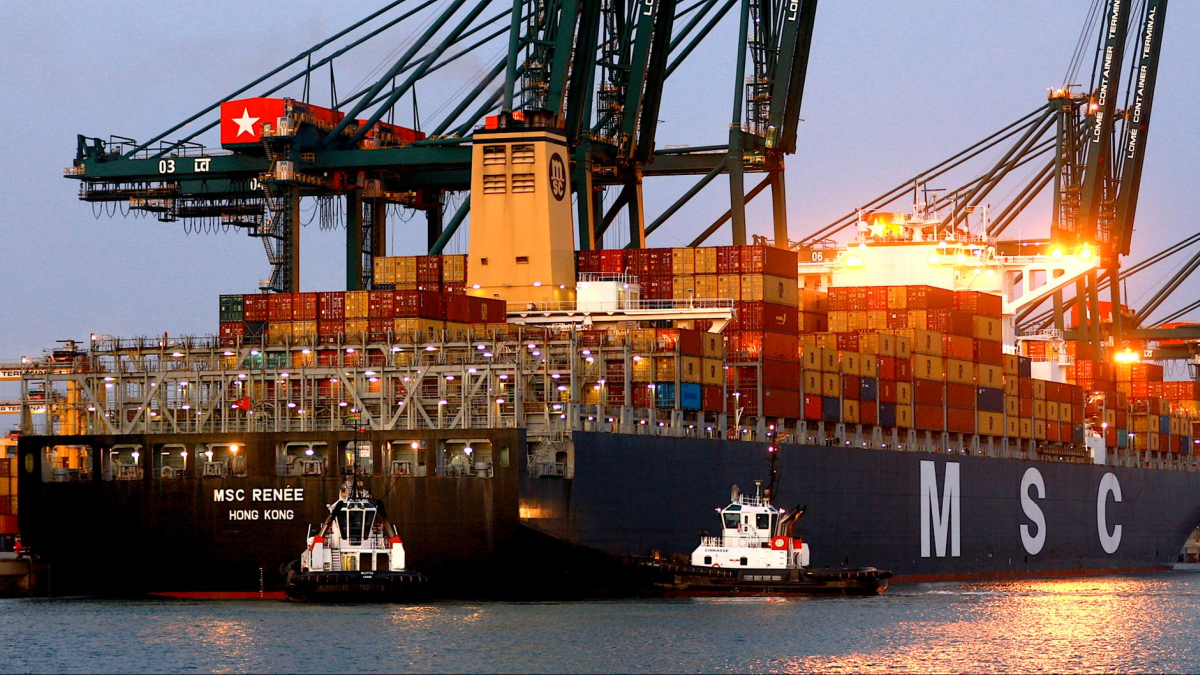 Boluda tugs assist MSC Renee container ship at LCT container terminal in Lome, Togo (source: LCT)