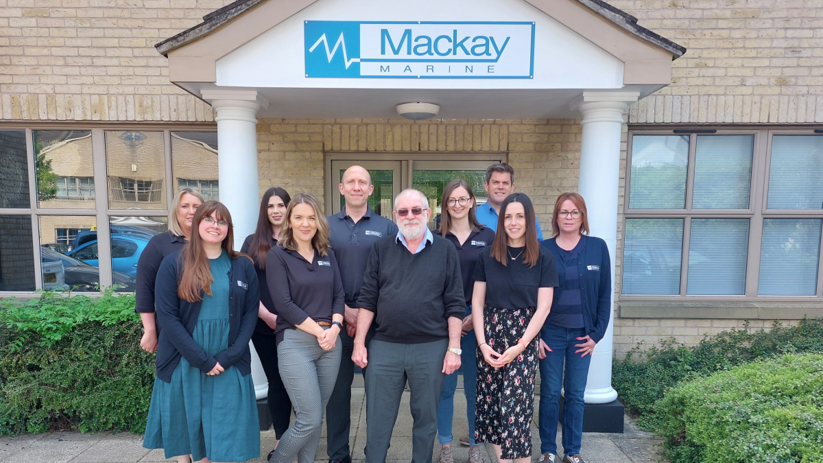 The team at Mackay Marine UK headquarters after the acquisition and integration (source: Mackay)