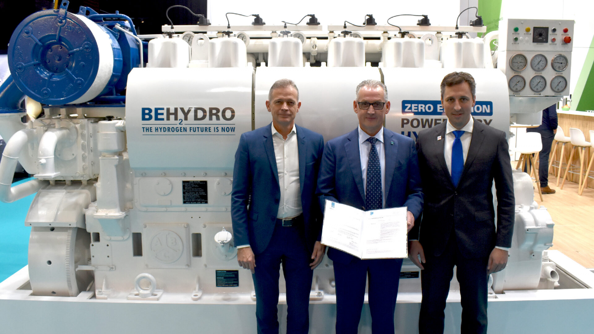 BeHydro's Evolve hydrogen dual-fuel engine gained an approval in principle from Lloyd’s Register (source: BeHydro)