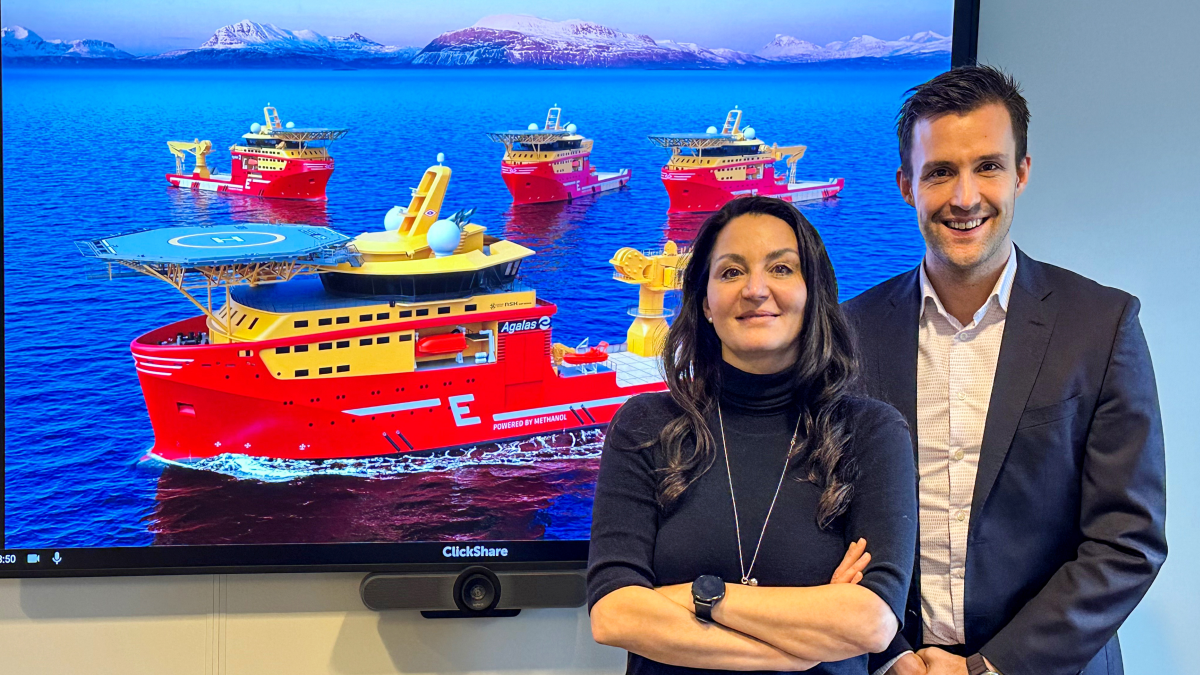 Eidesvik Agalas joint venture (left) Gitte Gard Talmo and Mats Nygaard Johnsen partner on building a fleet of green CSVs in Turkey (source: Eidesvik Offshore)