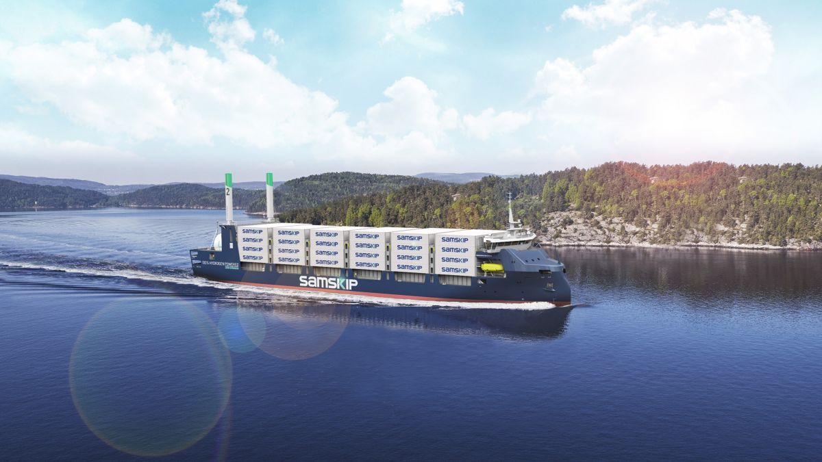 Samskip begins constructing world's first green hydrogen shortsea container vessel