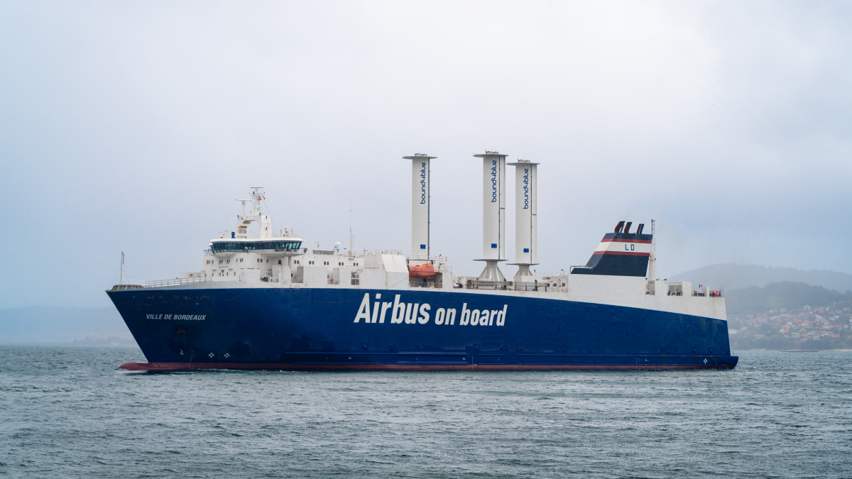 LDA installs fixed suction sails on roro chartered to Airbus