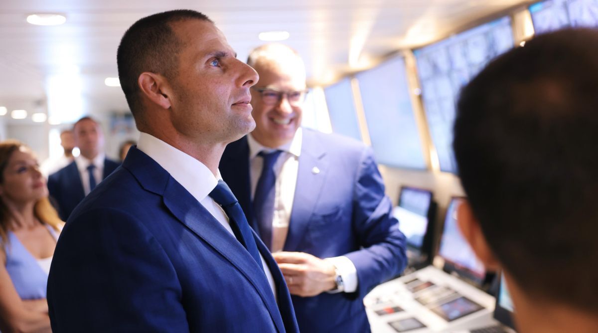 Malta&rsquo;s Prime Minister Robert Abela in MSC World Europa&rsquo;s engine control room (source: MSC Cruises) &nbsp;