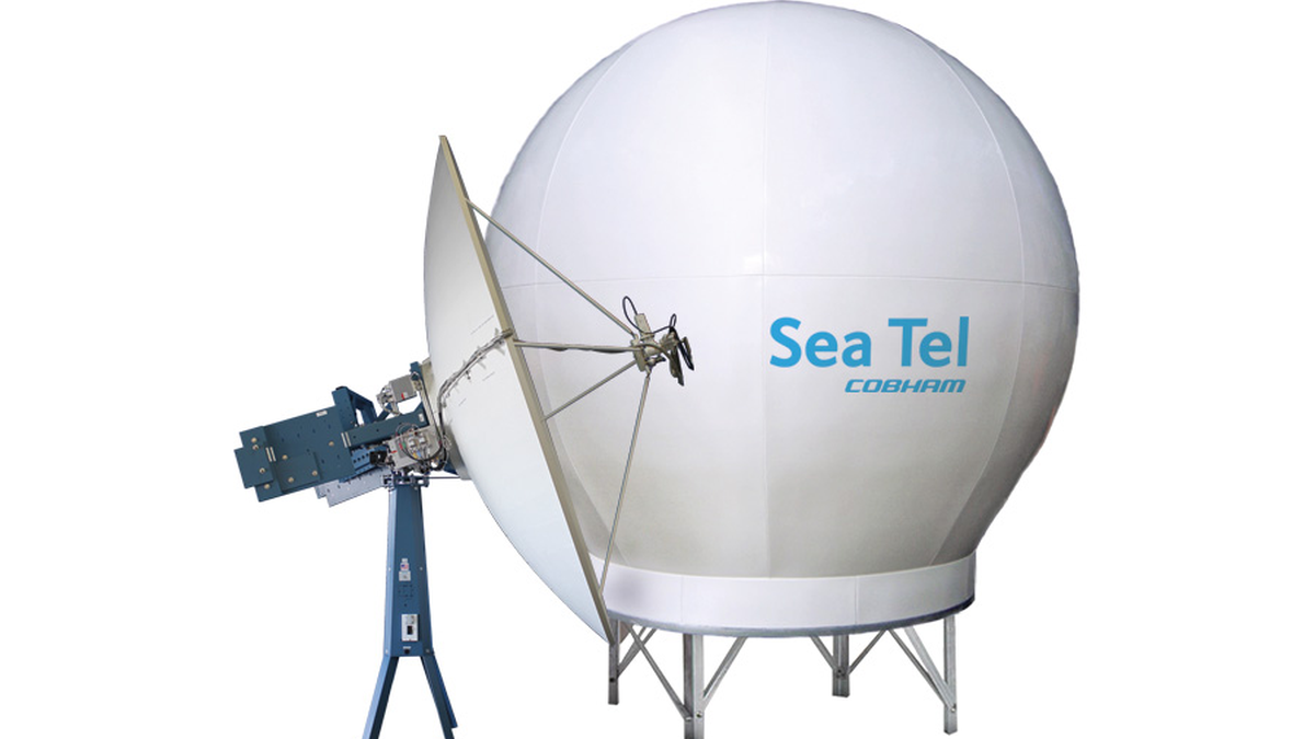 Sea_Tel_370s_TVRO_antenna_and_radome_CobhamSatcom