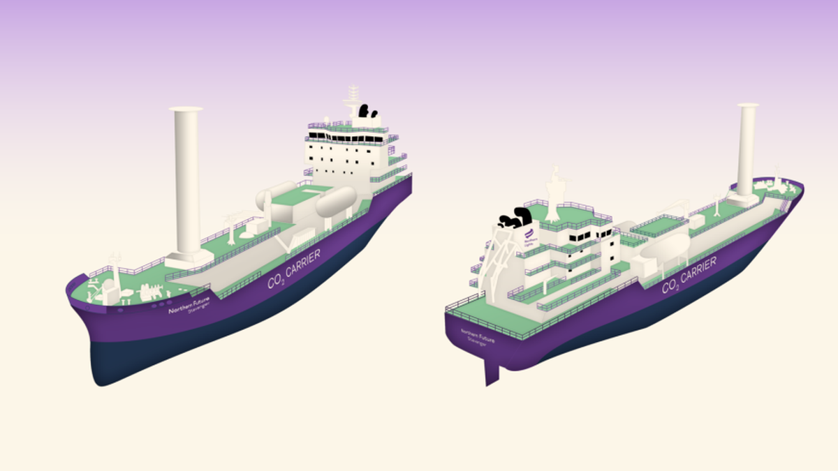 Illustration of K Line CO2 gas carriers for Northern Lights
