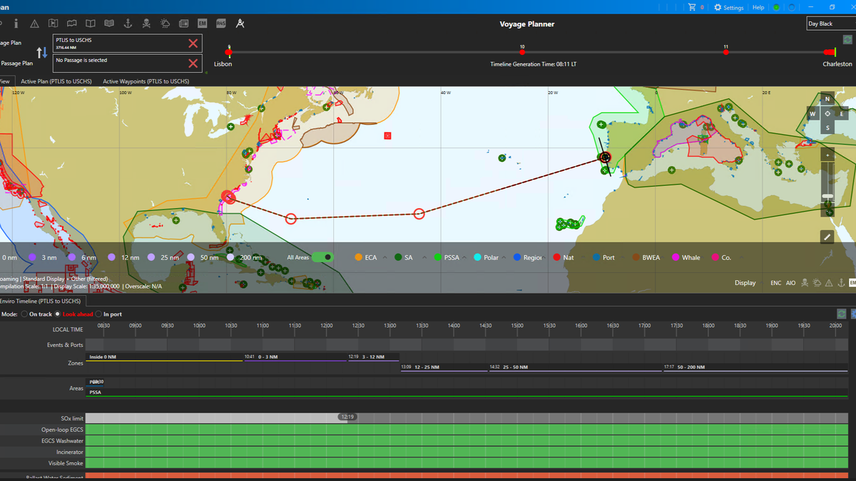 EnviroManager Voyage Timeline timeline and map view EnviroManager Voyage Timeline timeline and map view