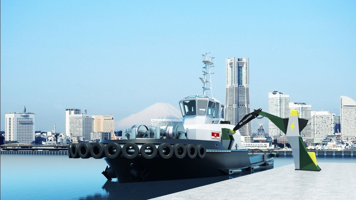 Concept design for all electric tug Japan Tokyo Kisen