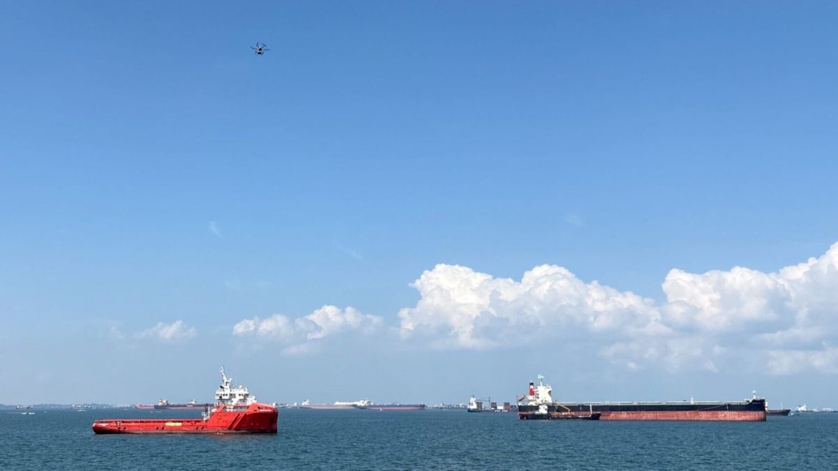 Drone delivers bunker samples to tanker offshore