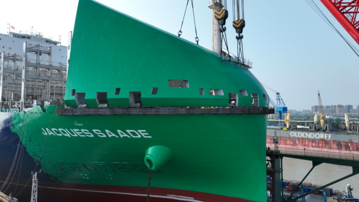 CMA CGM Jacques Saade getting a bow shield source CMA CGMwebzhgf