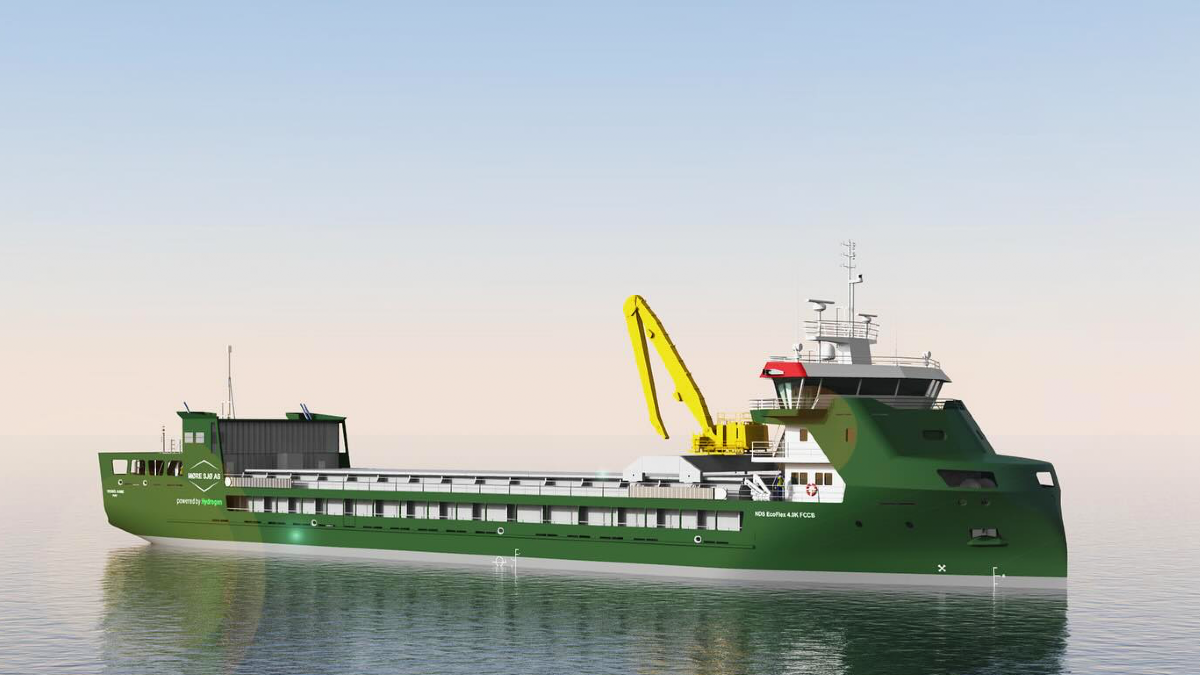 Aiming for zero emissions, coastal cargo ships will use hydrogen fuel cells and batteries