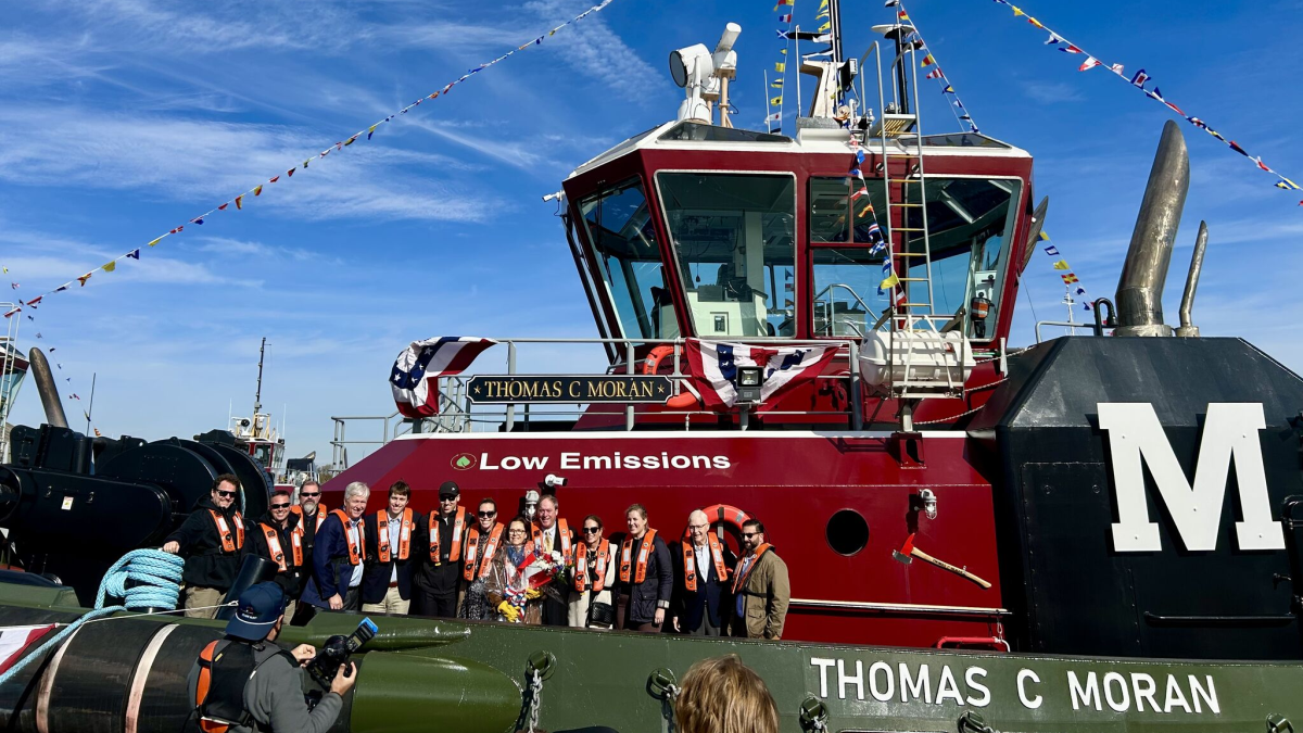 Naming ceremony for Thomas Moran at Red Hook Terminals