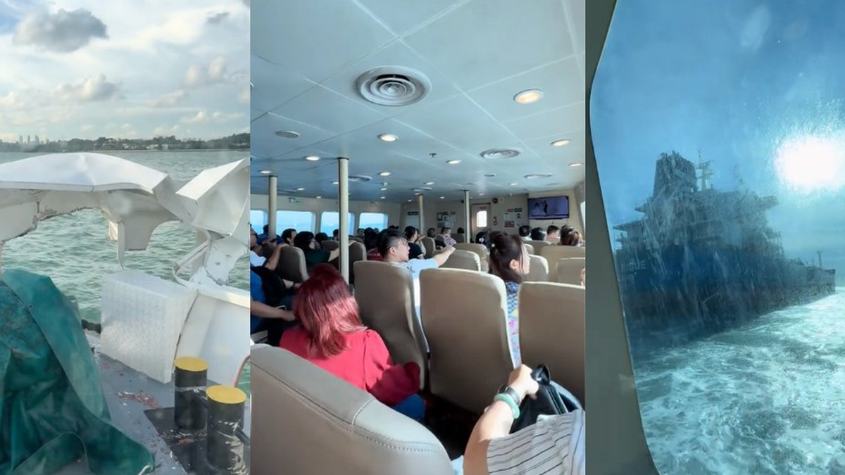Video shows collision between Singapore passenger ferry and chemical tanker