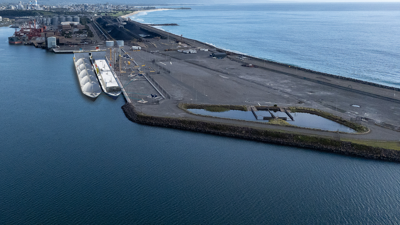 Render of Port Kembla Energy Terminal (Australia) with FSRU (source Reganosa) 1200w