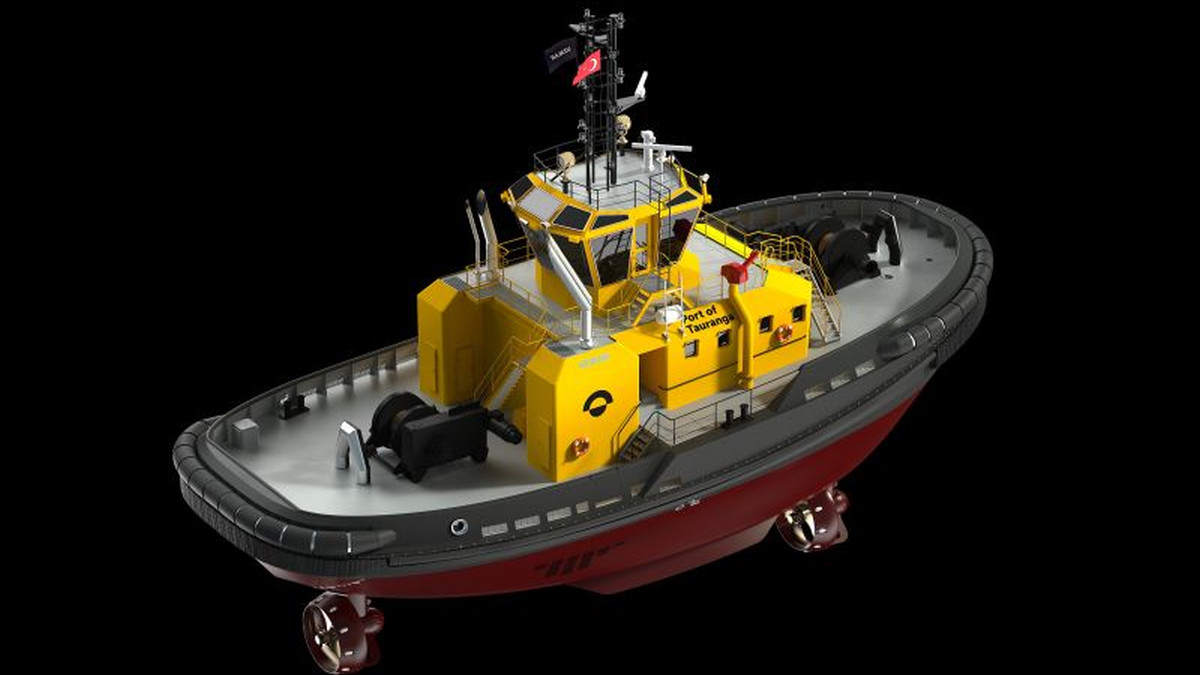 Design of the 32-m Rotortug that Uzmar will build for Port of Tauranga (source: Port of Tauranga)