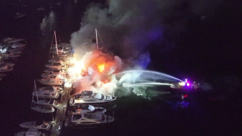 Salvage planned for sunken yachts after fire extinguished in Australian marina&nbsp;