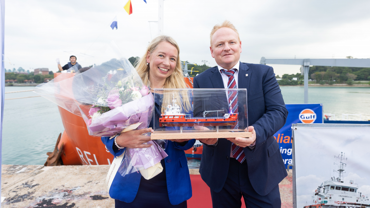 Gulf Marine names lubricant tanker in ceremonies in Singapore