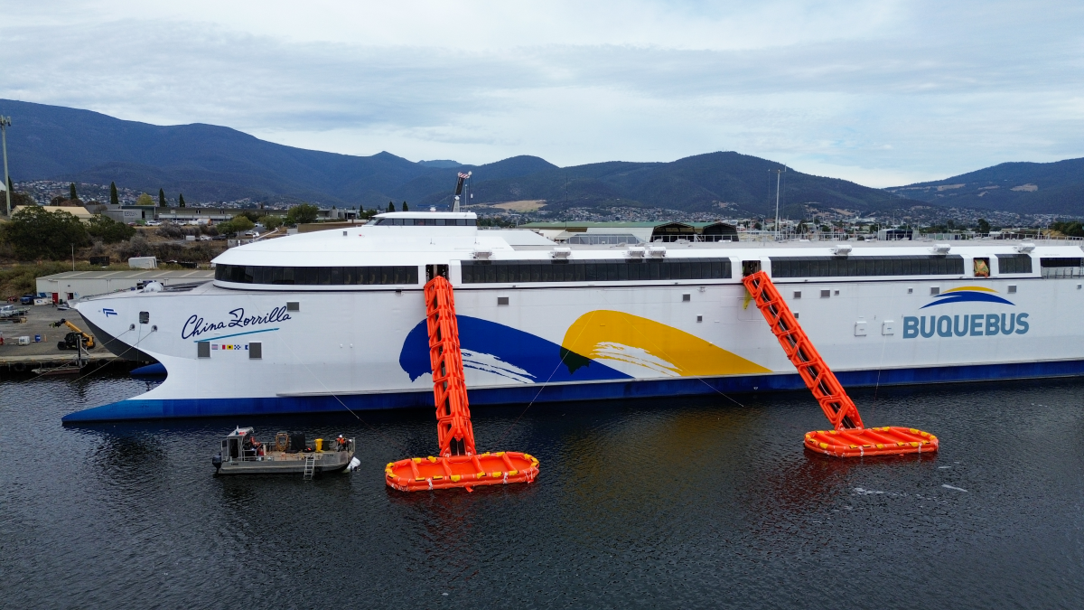 Marine evacuation system tested on world's largest electric ferry