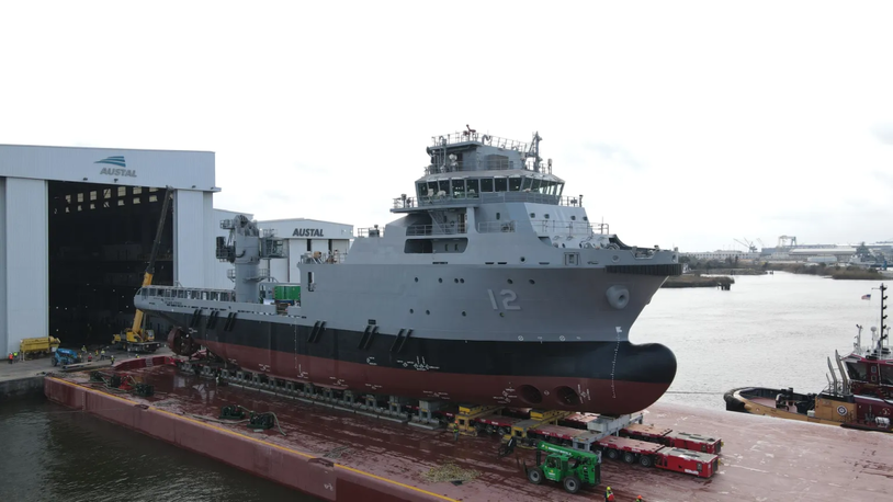 Tug, fast transport vessel launched for US Navy