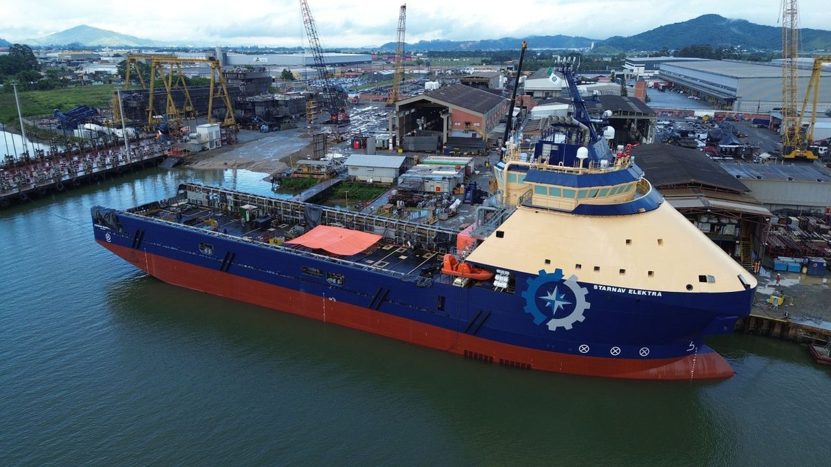 Brazil&rsquo;s first hybrid offshore support vessel approaches completion