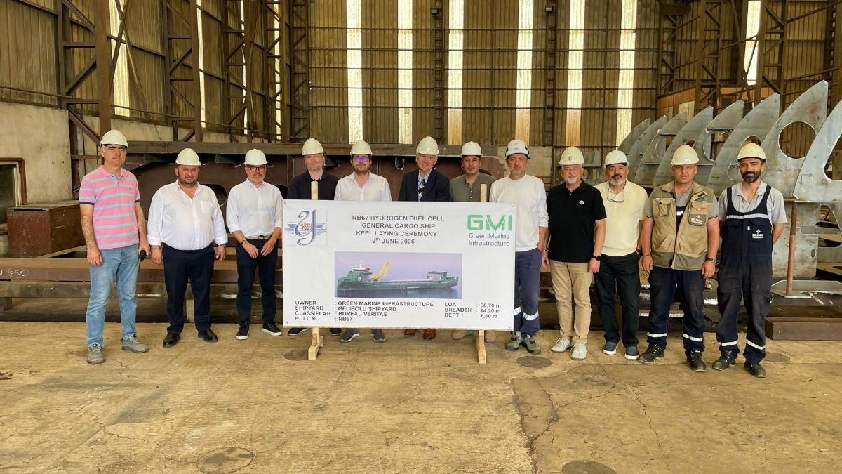 web Keel laying ceremony at Turkish shipyard for compressed hydrogen fuel cell powered bulk carriers