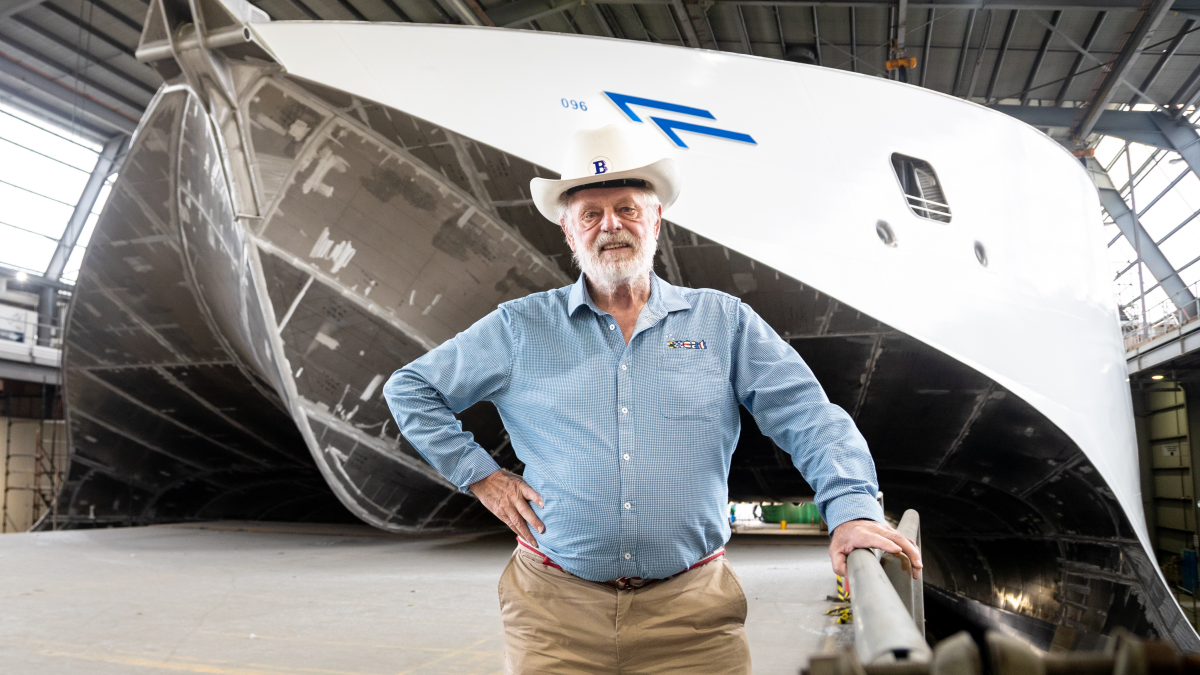 Iconic Tasmanian shipbuilder discusses his &lsquo;electrifying&rsquo; journey